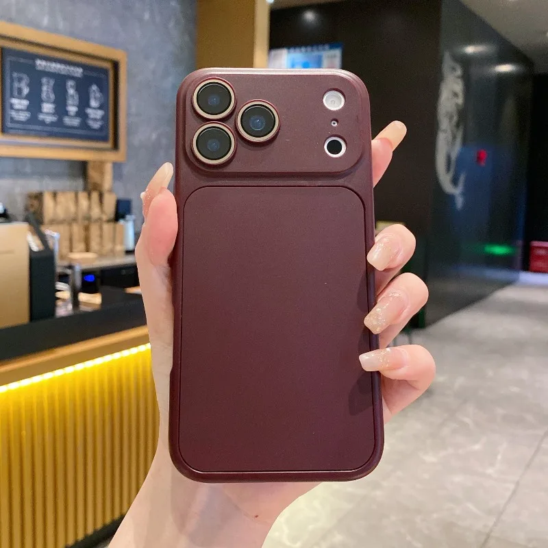 Best-Selling Business-Style Wine-Red Phone Case For iPhone 18 Pro Max 17 16 15 14 13 Solid Color Premium Skin-Feel Matte Cover