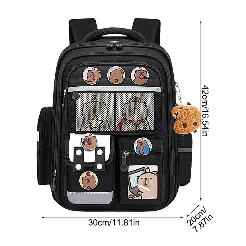 Capybara Bag Adorable Cartoon Schoolbag Large Capacity Backpack School Supplies Waterproof Bag For Books Stationery