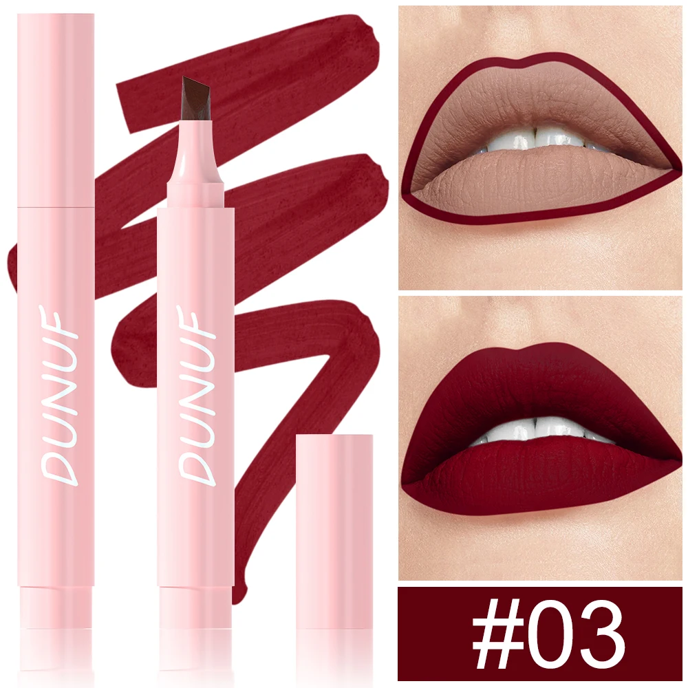 

DUNUF 5 Colors Waterproof Nourishing Smooth Lipstick Pen Velvet Lipliner Lasting Not Fading Makeup Red Lip Tint Lips Cosmetic