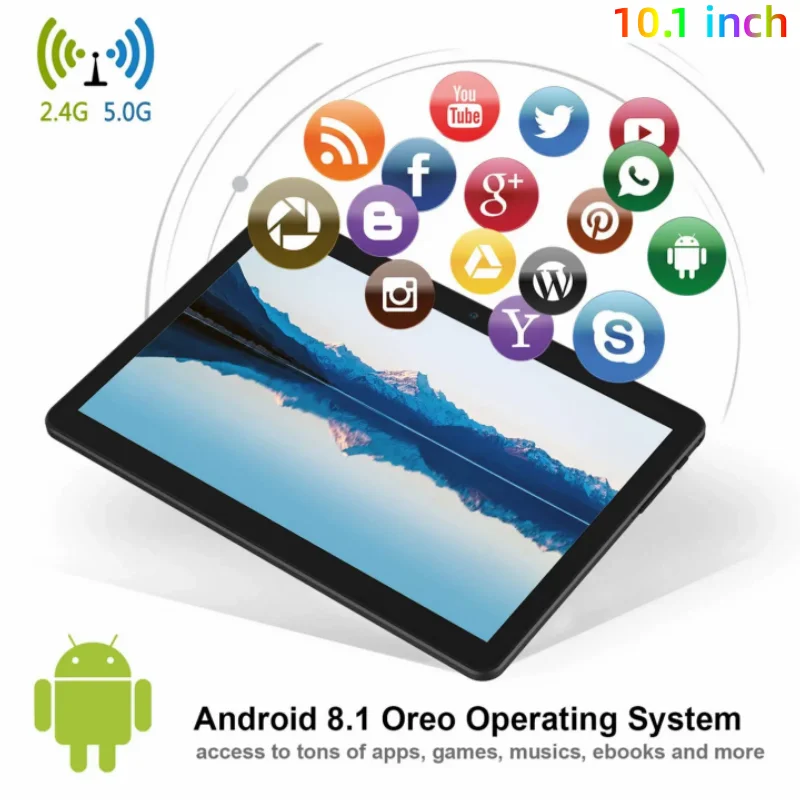 10,1-дюймовый планшет V9 Android 8,1, 1 ГБ ОЗУ, 32 ГБ ПЗУ, процессор MT8167, четырехъядерный процессор, двойная камера, 1280x800, IPS, 5000 мАч, планшетный ПК