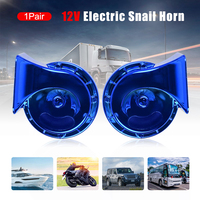 Leekooluu 2PC 12V 110DB Air Electric Car Snail Horn Single-tone Horns Super Loud Motorcycle Marine Boat Train Horn Alarm Kit