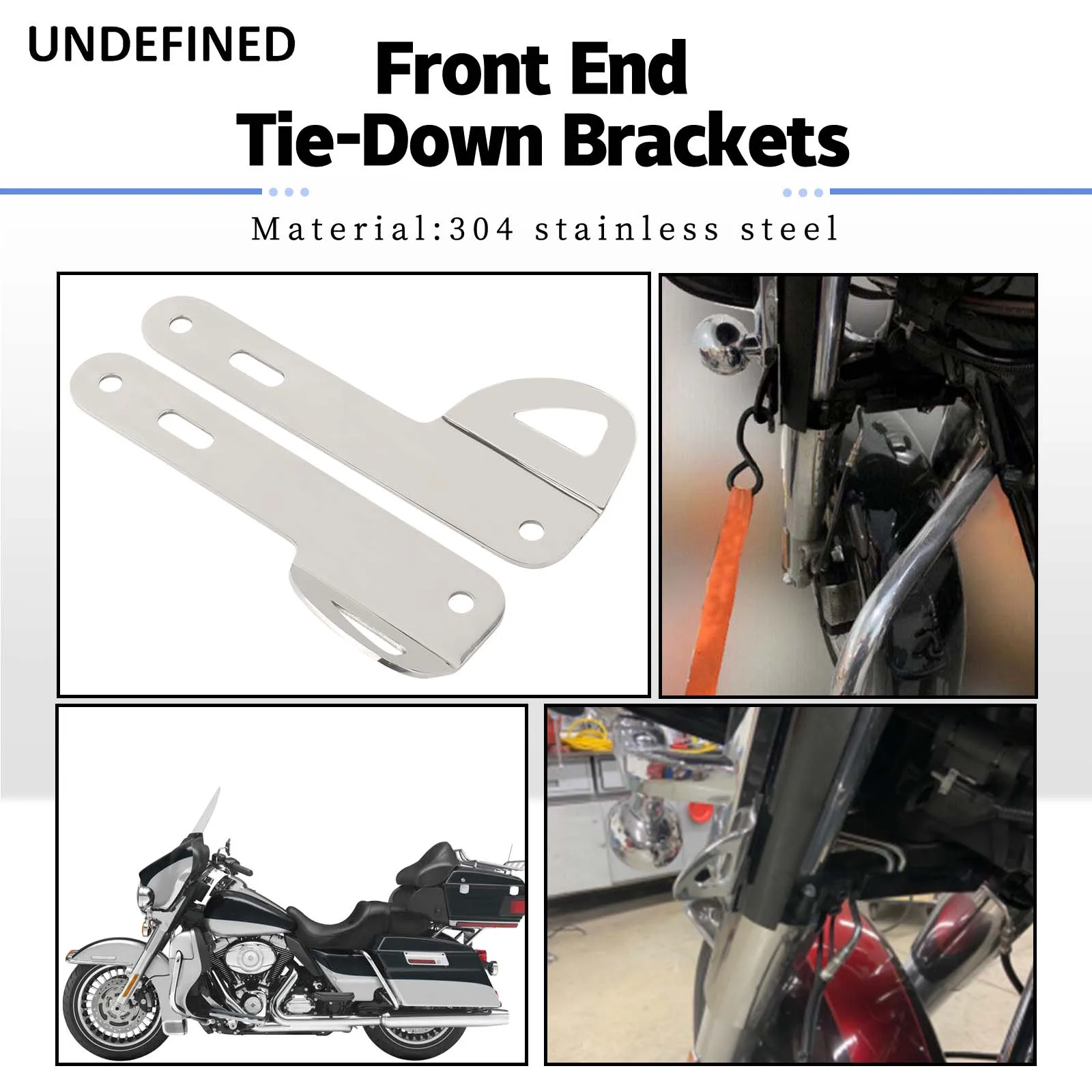 

For Harley Touring Electra Street Road Glide Road King Tri Glide 1993-2023 304 Stainless Motorcycle Tie Downs Mount Bracket Kit