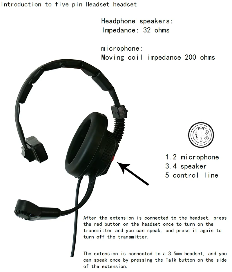 

SDLX Five-pin Headset and channel,Compatible with ATEM devices,with a 3.5mm interface and supports Android mobile phone headsets