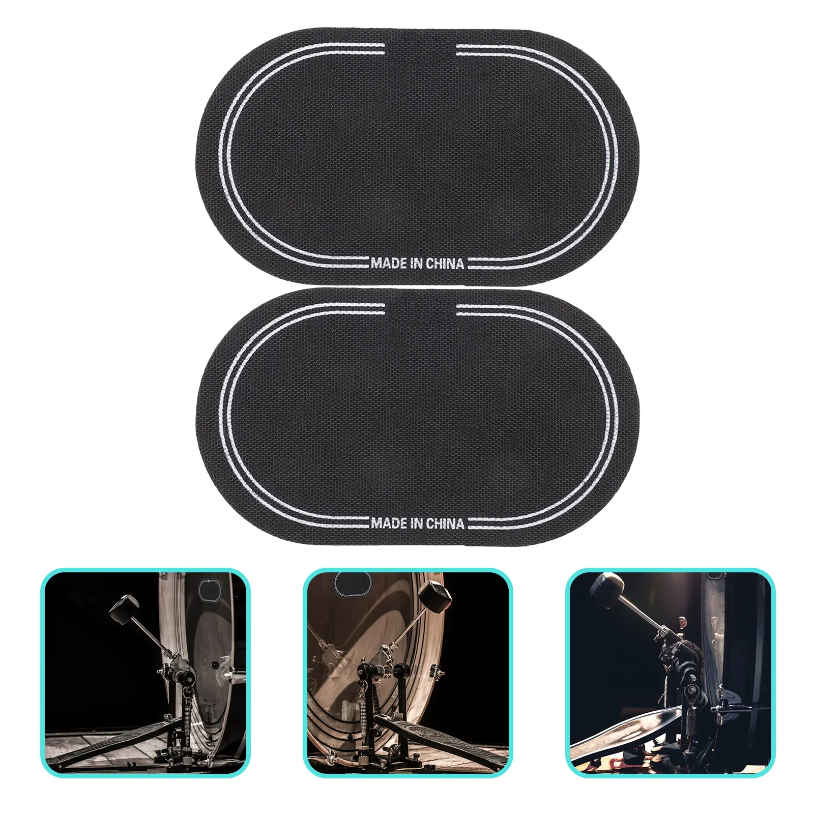 

2Pcs Drum Head Protective Sticker Pad Durable Safe Simple Design Long Lasting Easy Install Carry Store Drum Head Sticker