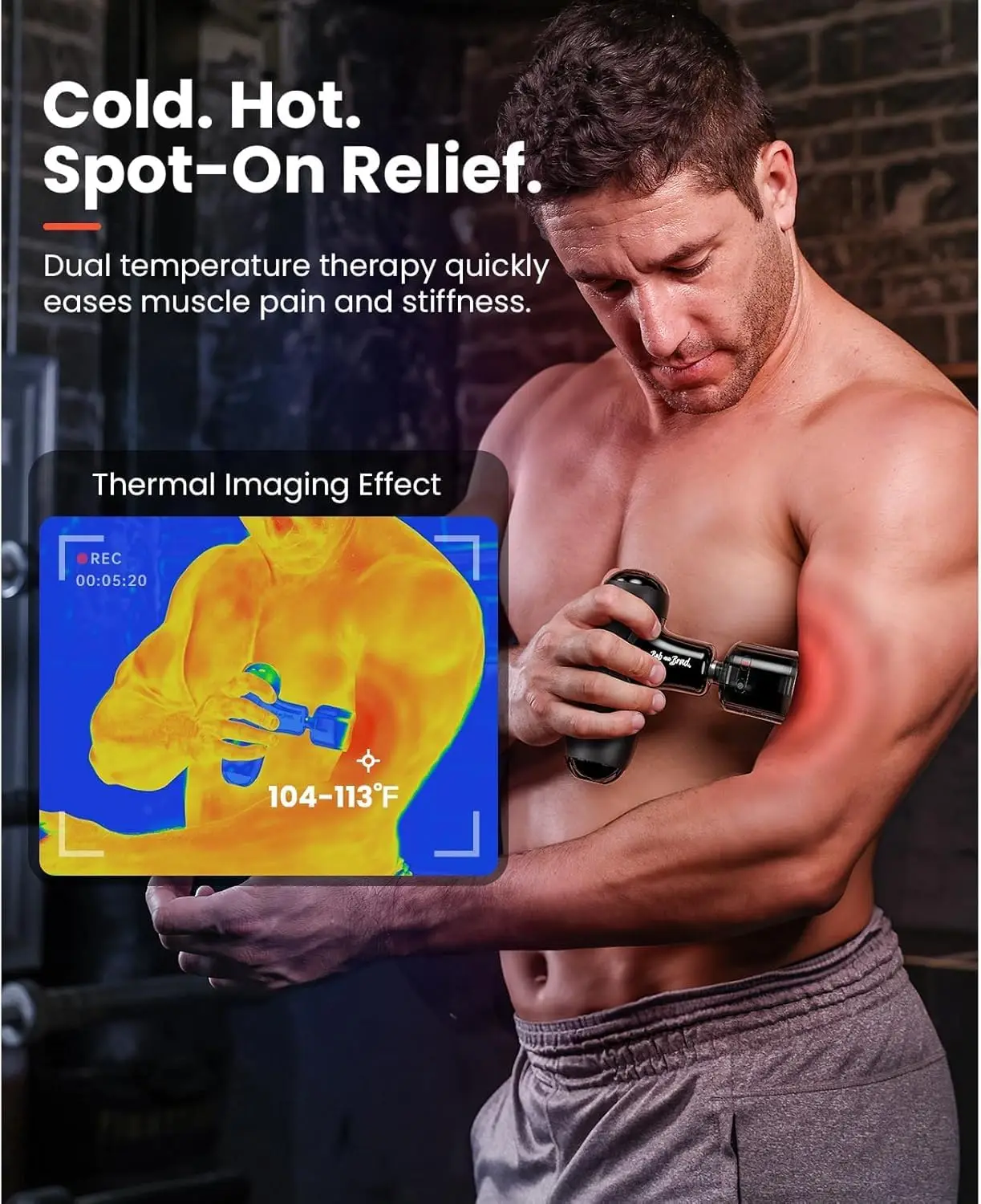 Mini Massage Gun with Heat & Cold, Deep Tissue Percussion, Ultra Quiet, Portable, FSA Eligible view 3