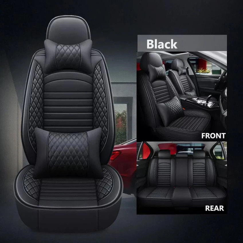 

High Quality Universal Car Seat Cover Protector For Mercedes-Benz Full Set PU Leather Car 5 Seat Covers Front Rear Protector Pad