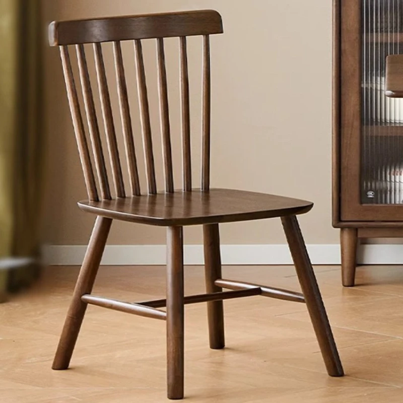 

medieval wood dining chair Home Backrest Black walnut Dining stool ergonomic comfortable cadeiras ergonômicas home furniture
