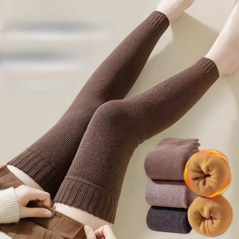 

Женские утепленные носки выше колена, осенние и зимние высокие носки на флисовой подкладке, гетры до колена и гетры
