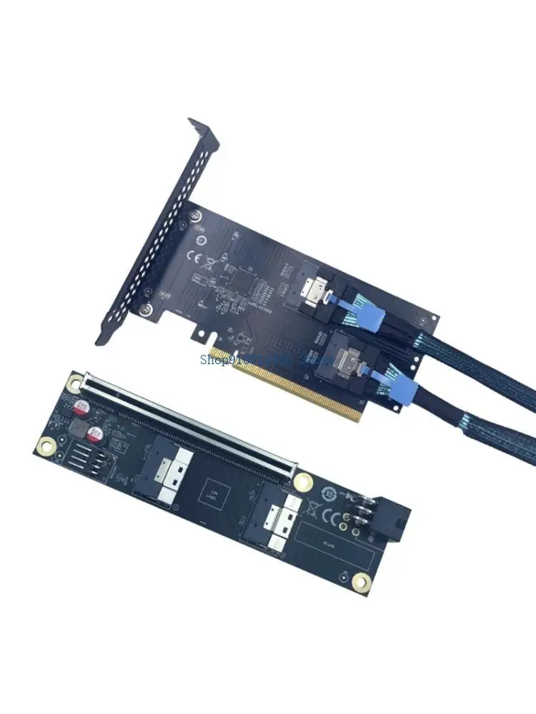  Universal PCIe4.0/5.0 Compatible Expansion Card Converting X16 Slot to SlimSAS Interfaces for Multiple Device Connection