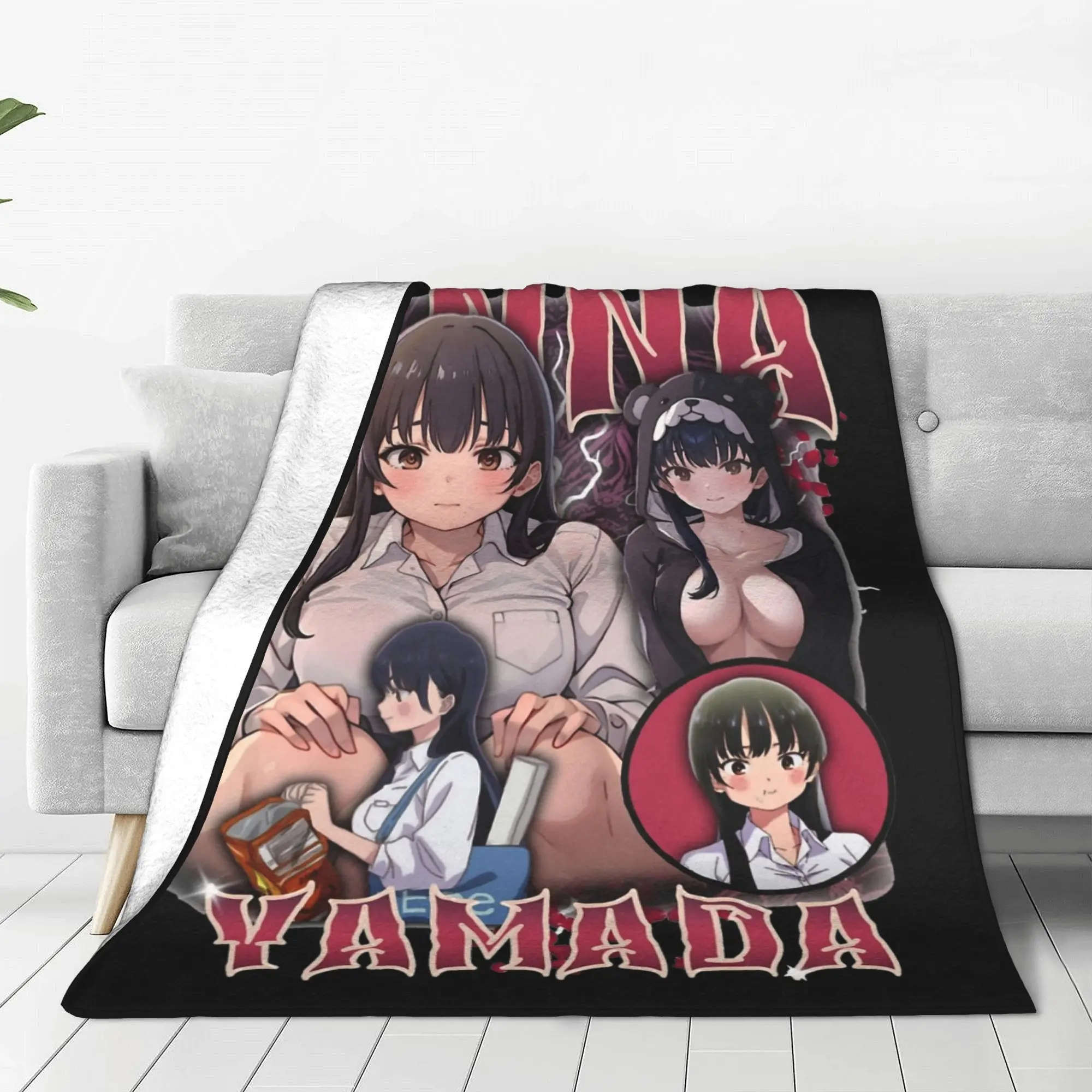 Anna Yamada Anime Merch Blanket Ultra Soft The Dangers in My Heart Throw Blankets for Couch Multiple Sizes