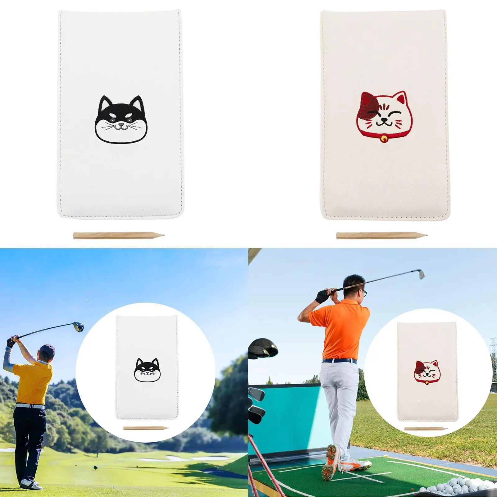 Golf Scorecard Holder Golf Yardage Book Log Book Golfing Equipment Golf Score Clip Golf Scorecard Book for Father's Day Gifts