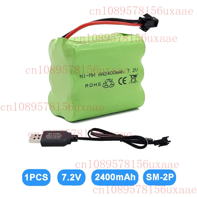 

1 шт. аккумулятор 7,2 В, 2400 мАч с USB-кабелем для зарядки и разъемом 2P SM для радиоуправляемой игрушки