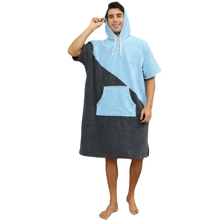 

Men's Hooded Beach Towel Poncho Microfiber Quick Dry Changing Robe with Pocket for Surfing, Swimming,Beach Trips