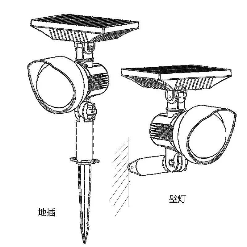 Kreatywna zewnętrzna solarna obrotowa kolorowa lampa projektora zewnętrzna wodoodporna lampa trawnikowa dekoracja ogrodowa willi nastrojowe światła gorąca