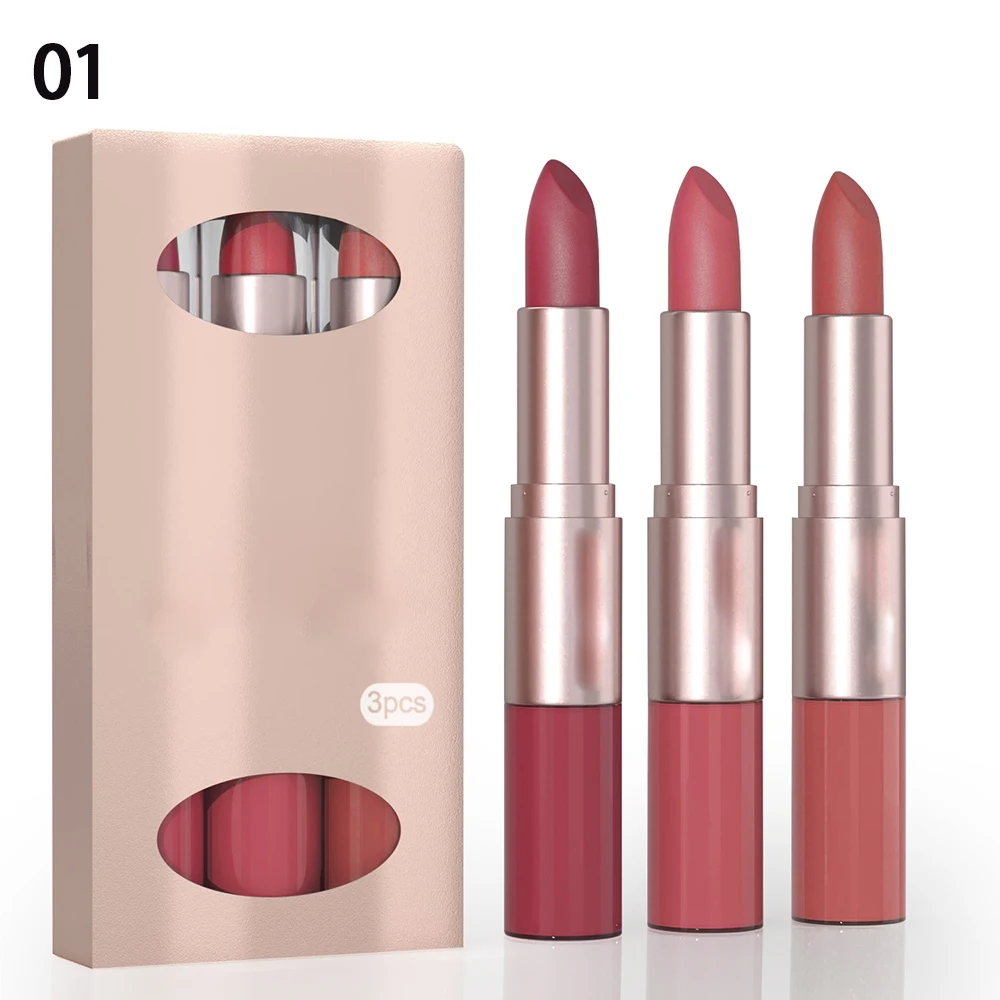 3 pakjes 2-in-1 lippenstift en lipgloss