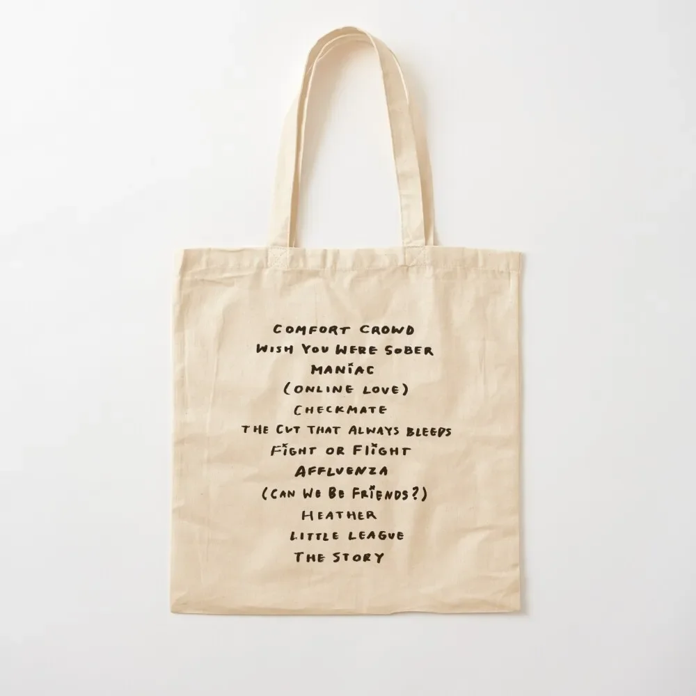 

Kid Krow Tracklist Tote Bag Women's bags canvas tote bag university shopper bag