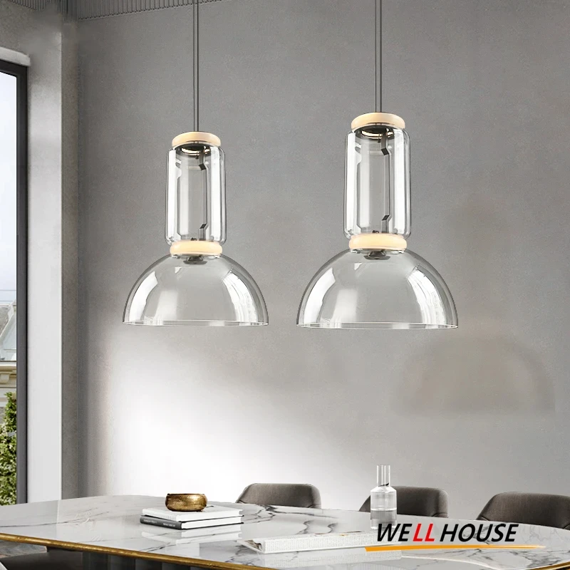 

CX167CP Glass Pendant Lamp Italy Design Noctambule Pendant Lamp Villa Living Room Staircase Bar Loft LED Transparent Glass Lamp