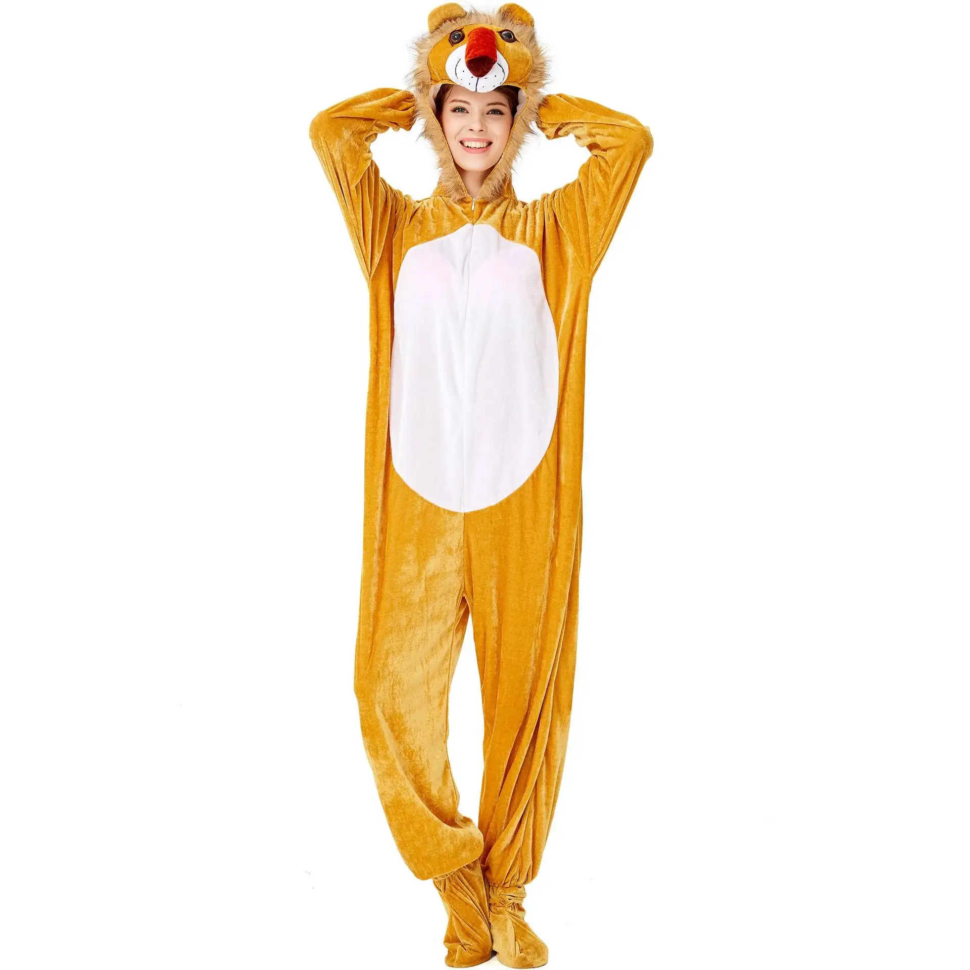 ชุดคอสเพลย์แรคคูนสีเหลืองสำหรับผู้หญิง ชุดแสดงบนเวที ชุดประจำชาติจีนโบราณสำหรับผู้หญิง