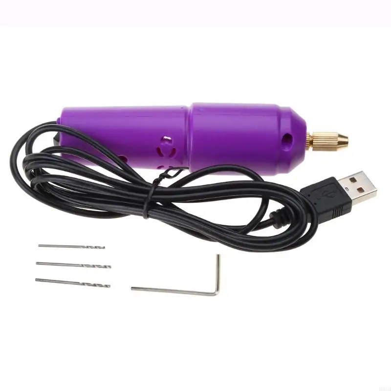 

H9ED Micro Electric Hand Drill Set with 3pcs Drill Bits Epoxy for Jewelry Making DIY