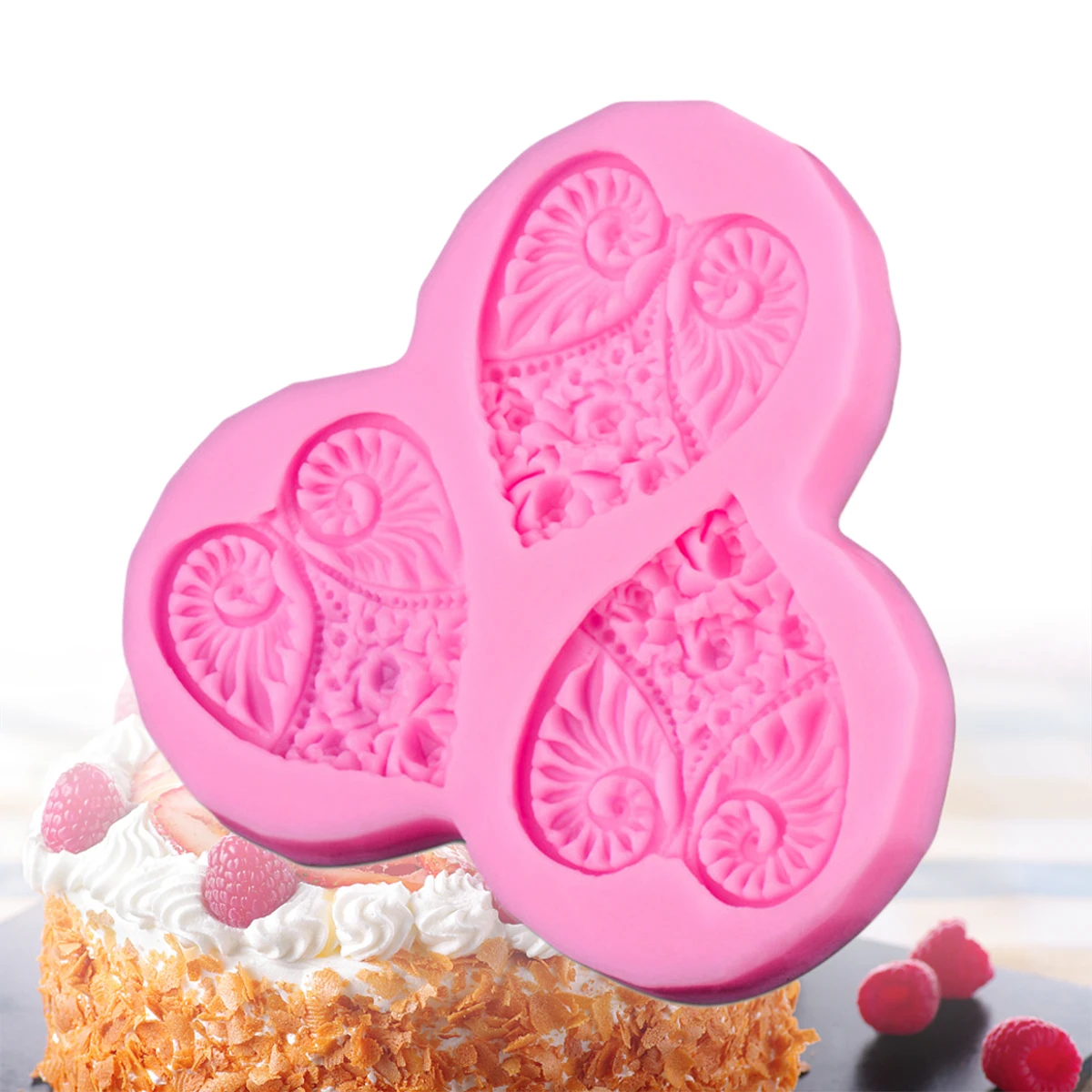 

1Pcs Love Heart Flower Silicone Mold Flexible Food Grade Safe Oven Microwave Use DIY Cake Pudding Chocolate Baking Accessories