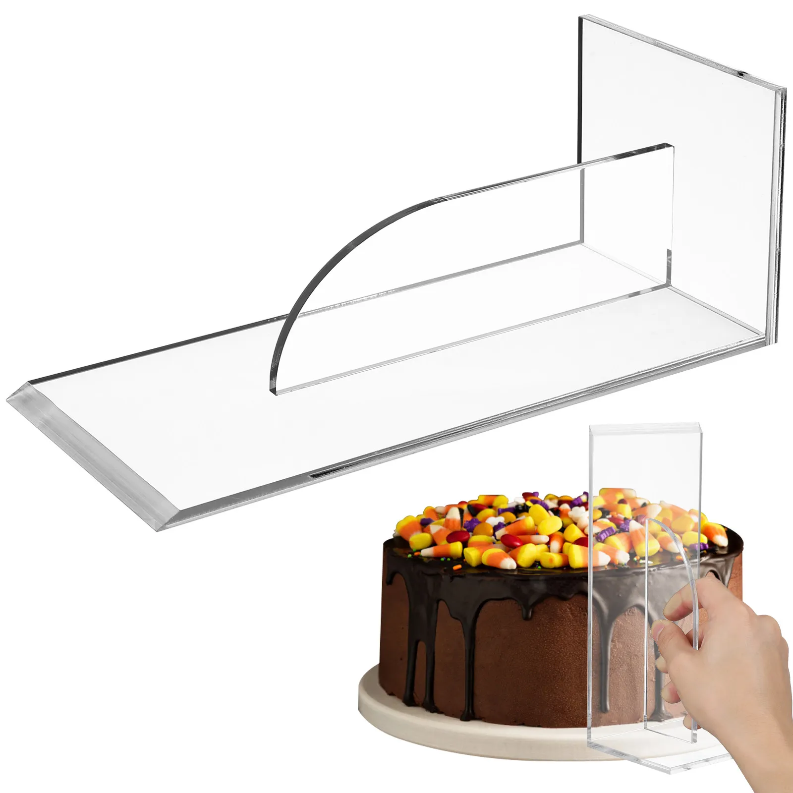 Cake Smoother Tool Acrylic Scraper Baking Accessory for Even Butter Cream Frosting Polishing Smoothing Kitchen Decorating Tool