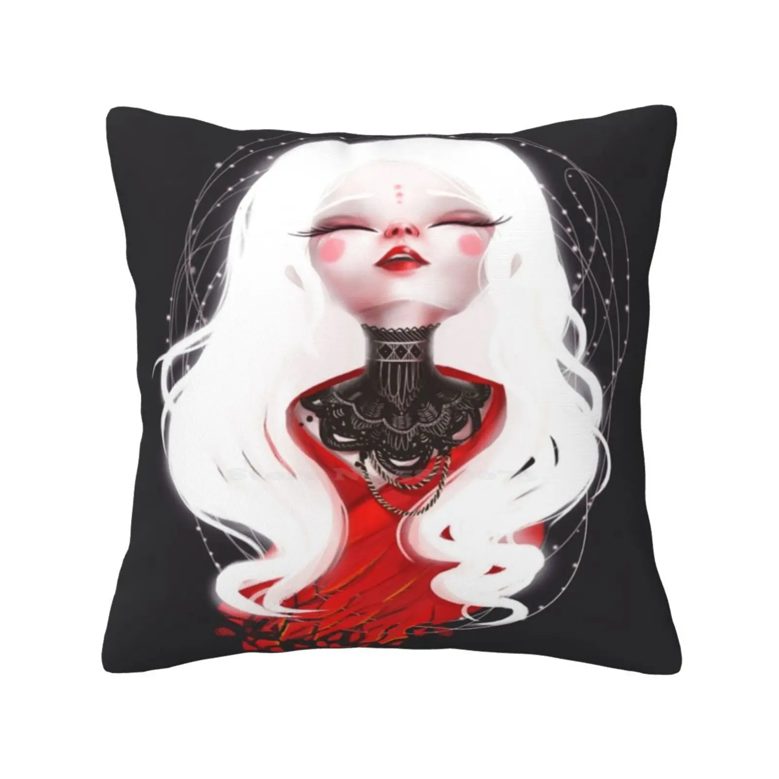 The Initiation Pillow Cover Hug Pillowcase Girl White Magic Initiation Hair Mystic Necklace