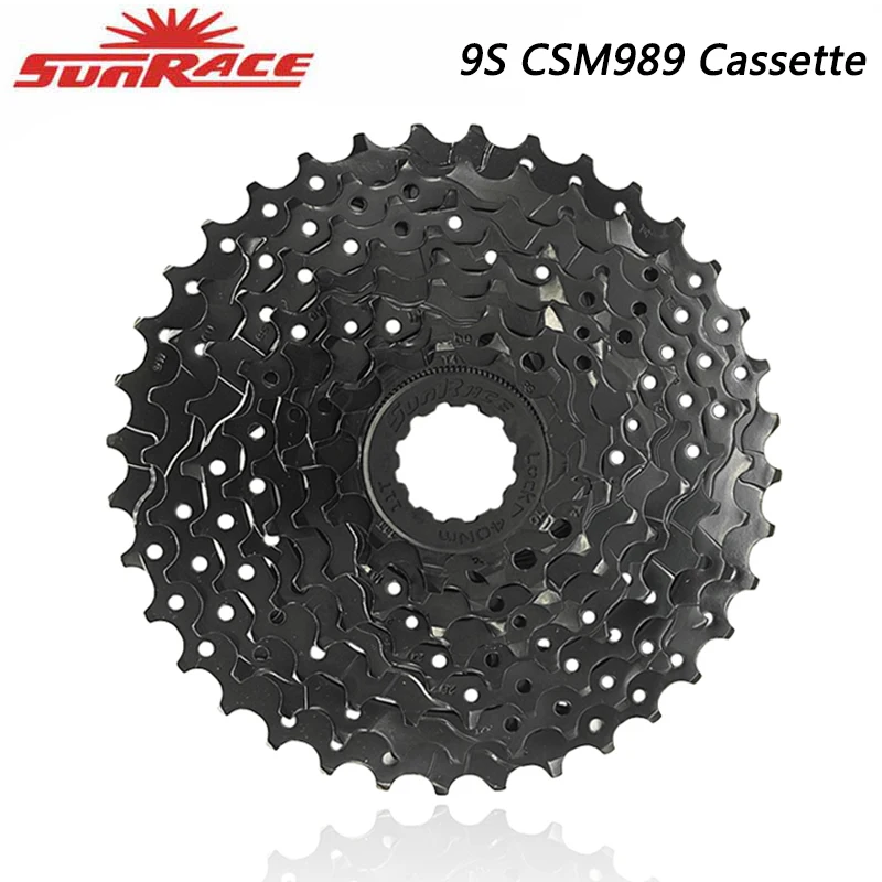 SUNRACE CSM989 9 Speed Cassette Sprocke 9V 9S 11-36T Black Silver MTB Road Bike Flywheel HG for Shimano Sram Bicycle Parts