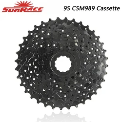 SUNRACE CSM989 9 Speed Cassette Sprocke 9V 9S 11-36T Black Silver MTB Road Bike Flywheel HG for Shimano Sram Bicycle Parts