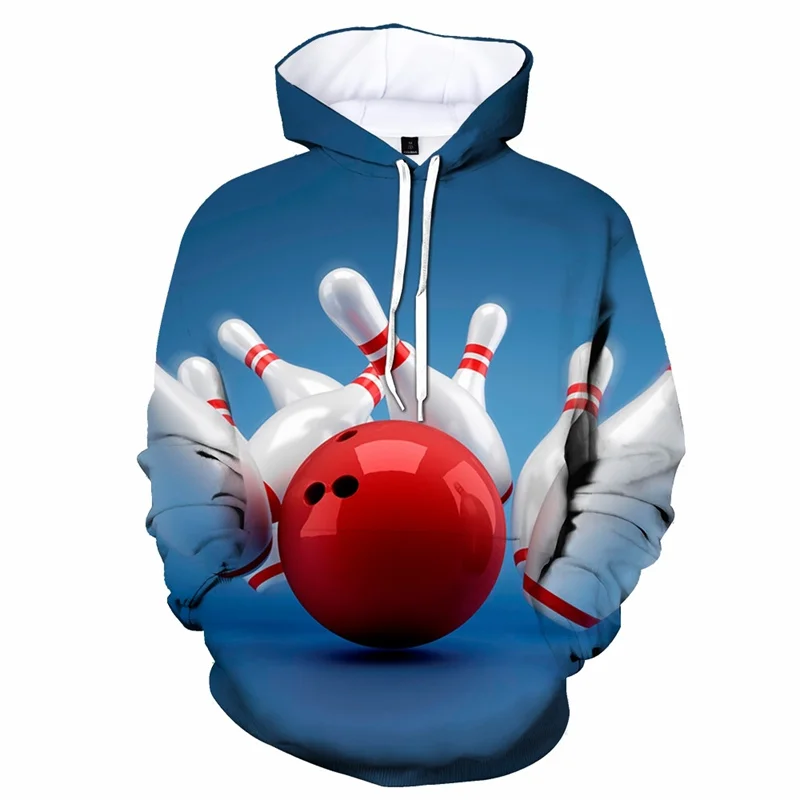 

3D Print Bowling Ball Hoodie For Men Long-sleeved Cool Pullover Personality Hoodies Kids Sweatshirt Outdoor Sportwear Clothing