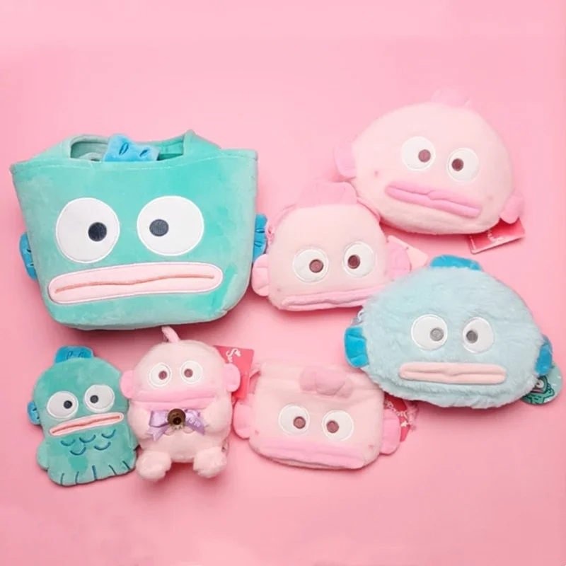 Sanrio hanyodon plush pendant birthday gift children's toy kawaii pink cosmetic bag bundle pocket Christmas decoration