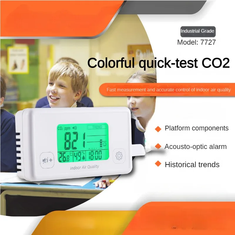 AZ7727/AZ7798 Desktop Carbon Dioxide Detector Alarm CO2 Tester Temperature And Humidity Detection