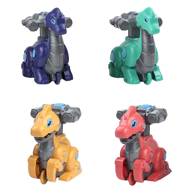 

FBIL-4Pcs Cartoon Dinosaur Inertial Car Pull Back Car Model Animal Inertia Car Friction Push Go Toy