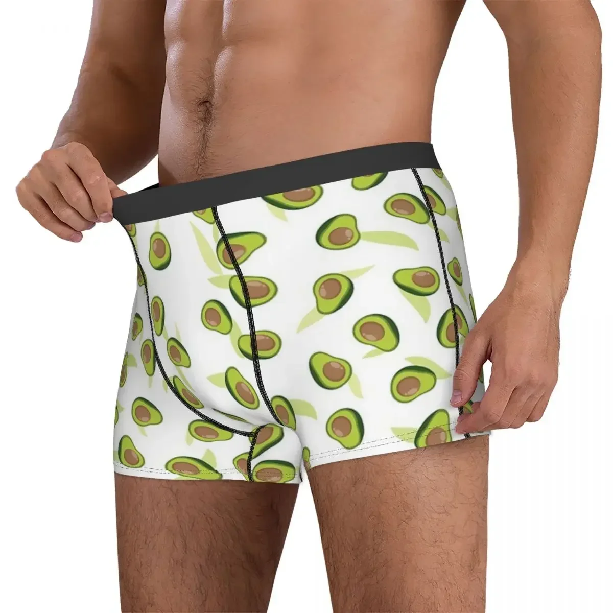 Boxer Underpants Shorts Fruity Avocado Pattern Panties Men Soft Underwear for Homme Man Boyfriend Gift