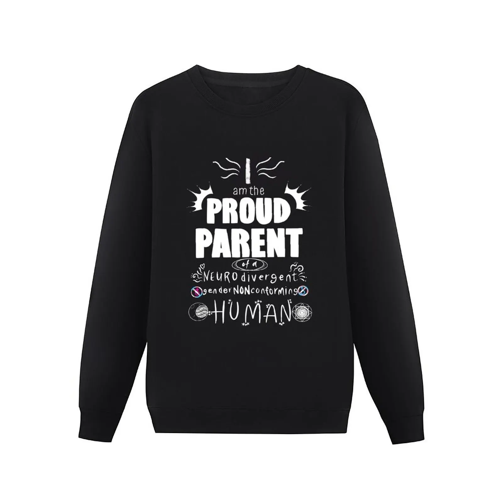 Proud Parent of Human (Trans Colors) Pullover Hoodie korean autumn clothes hooded sweatshirts