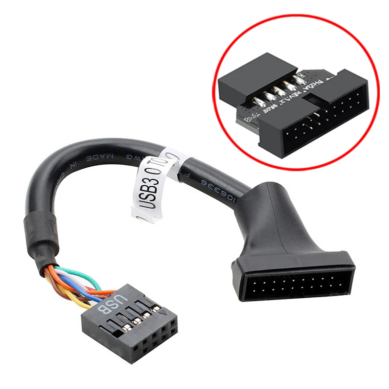 20Pin USB 3.0 to 9Pin USB 2.0 male and female motherboard cable adapter cable computer cable connector