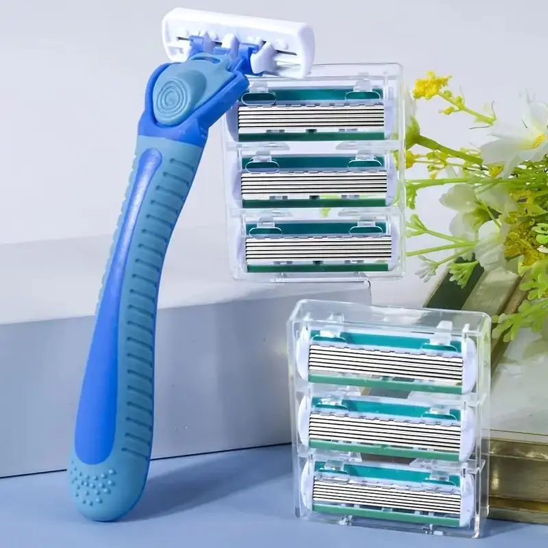 Handle Profession 6-Layers Blade System Man Manual Shaving Razor  to Clean Suitable for Travel Carry