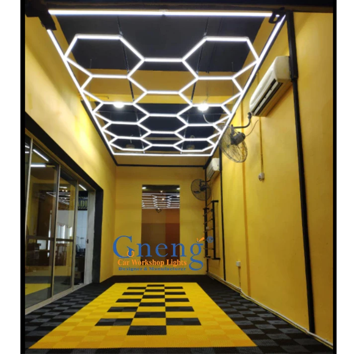 United States Popular High Lumen high effective 6500k hex light garage Wholesale Hexagon Lights Car Detailing LED Hexagonal