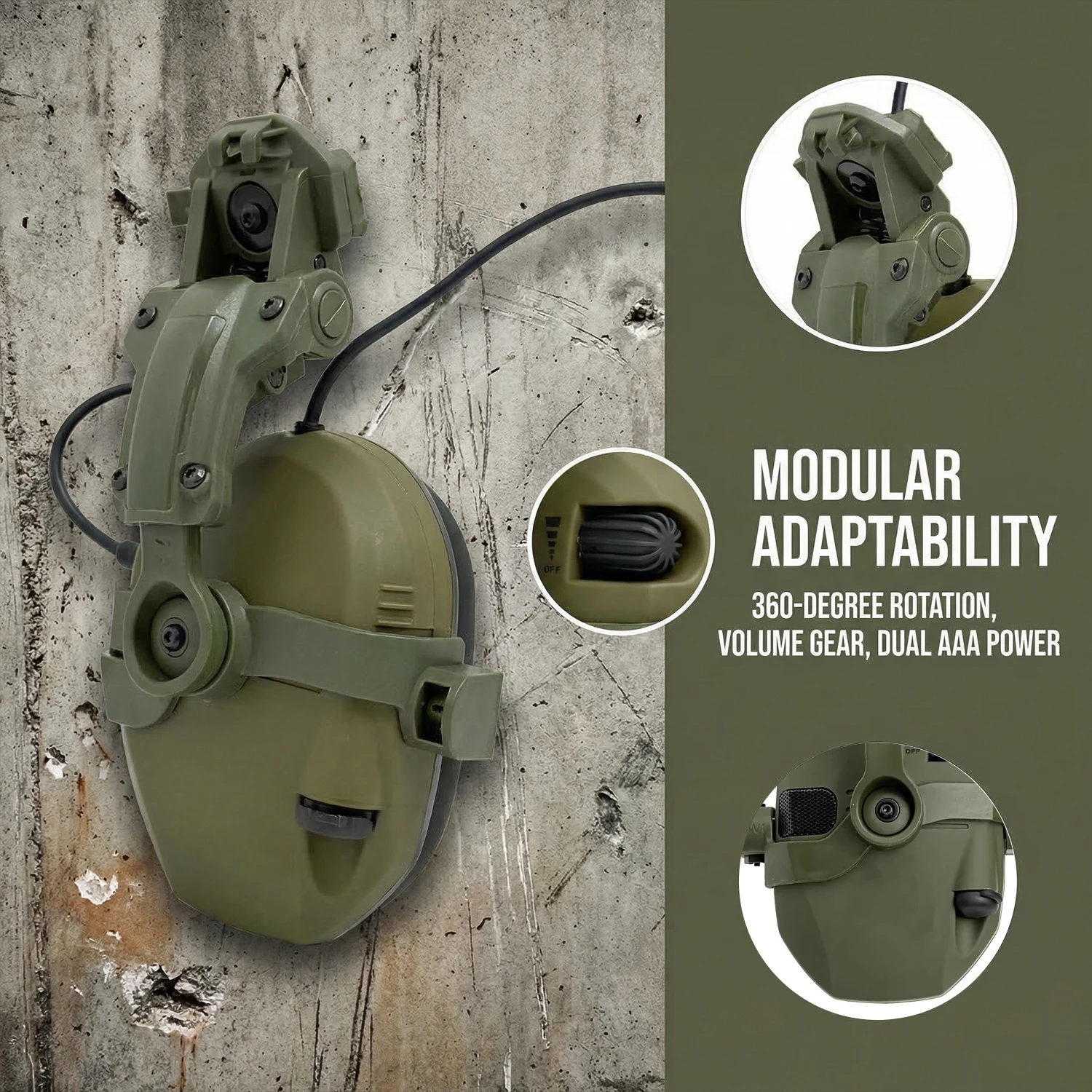 Active Helmet Mounted Earmuffs For Shooting Electronic Hearing Protection Ear Protect Noise Reduction Active Hunting Headphone image 6