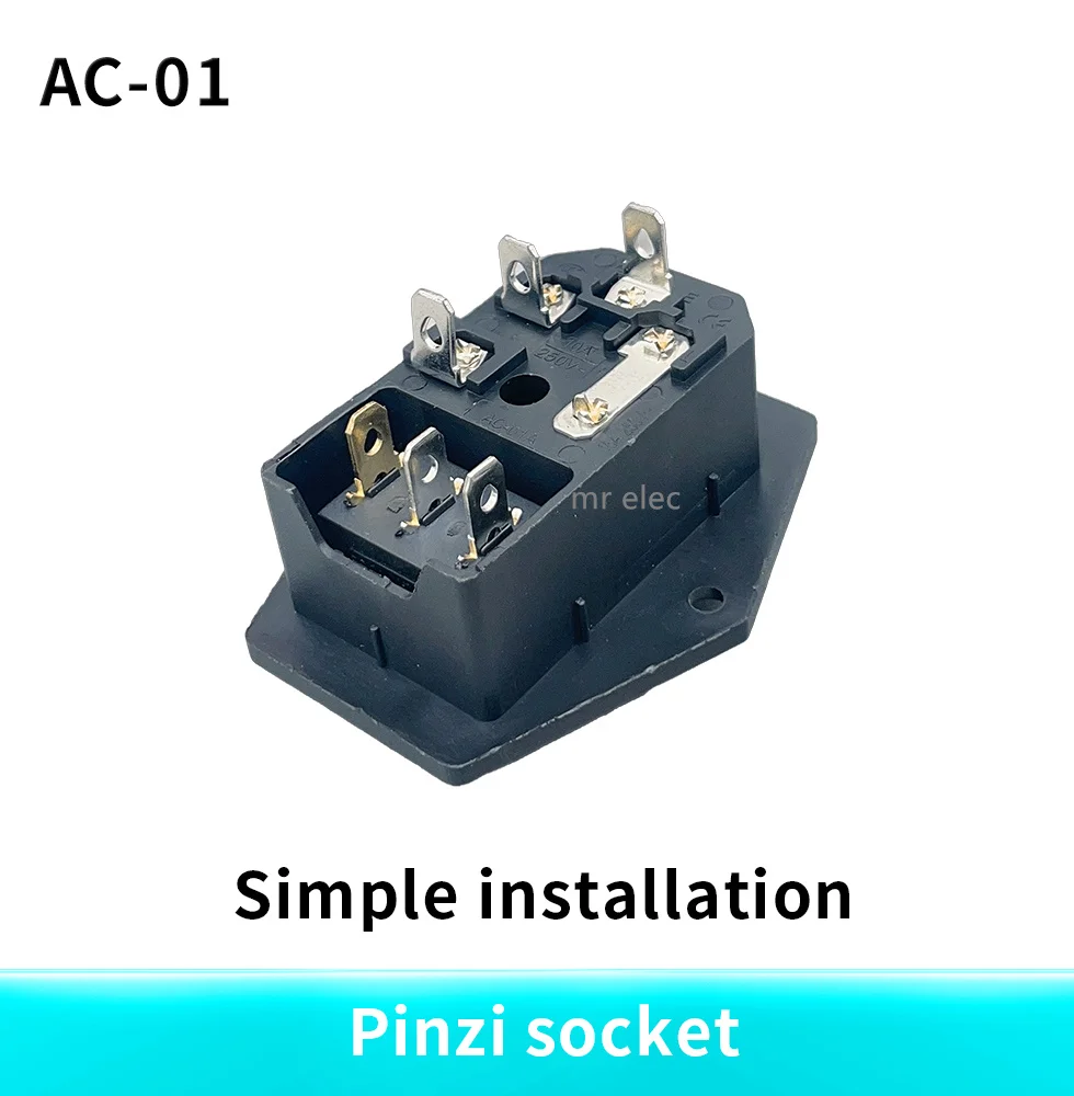 กับ 10A ฟิวส์! สีแดงสีเหลืองสีเขียวสีฟ้าสีดำ Rocker Switch Fused C14 IEC320 Inlet ปลั๊กฟิวส์สวิทช์ขั้วต่อ AS-10