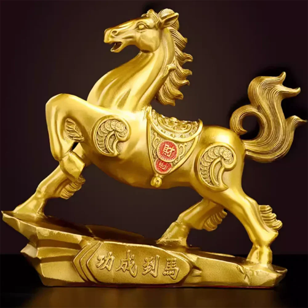 Copper Zhaocai Ma Dao Success Copper Crafts Zodiac Horse Office, Living Room, Wine Cabinet, Home Decoration for Opening