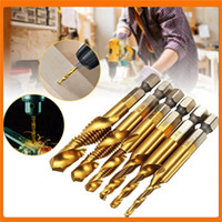 Metric Thread M3-M10 Titanium Coated HSS Drill and Tap Bits 1/4\