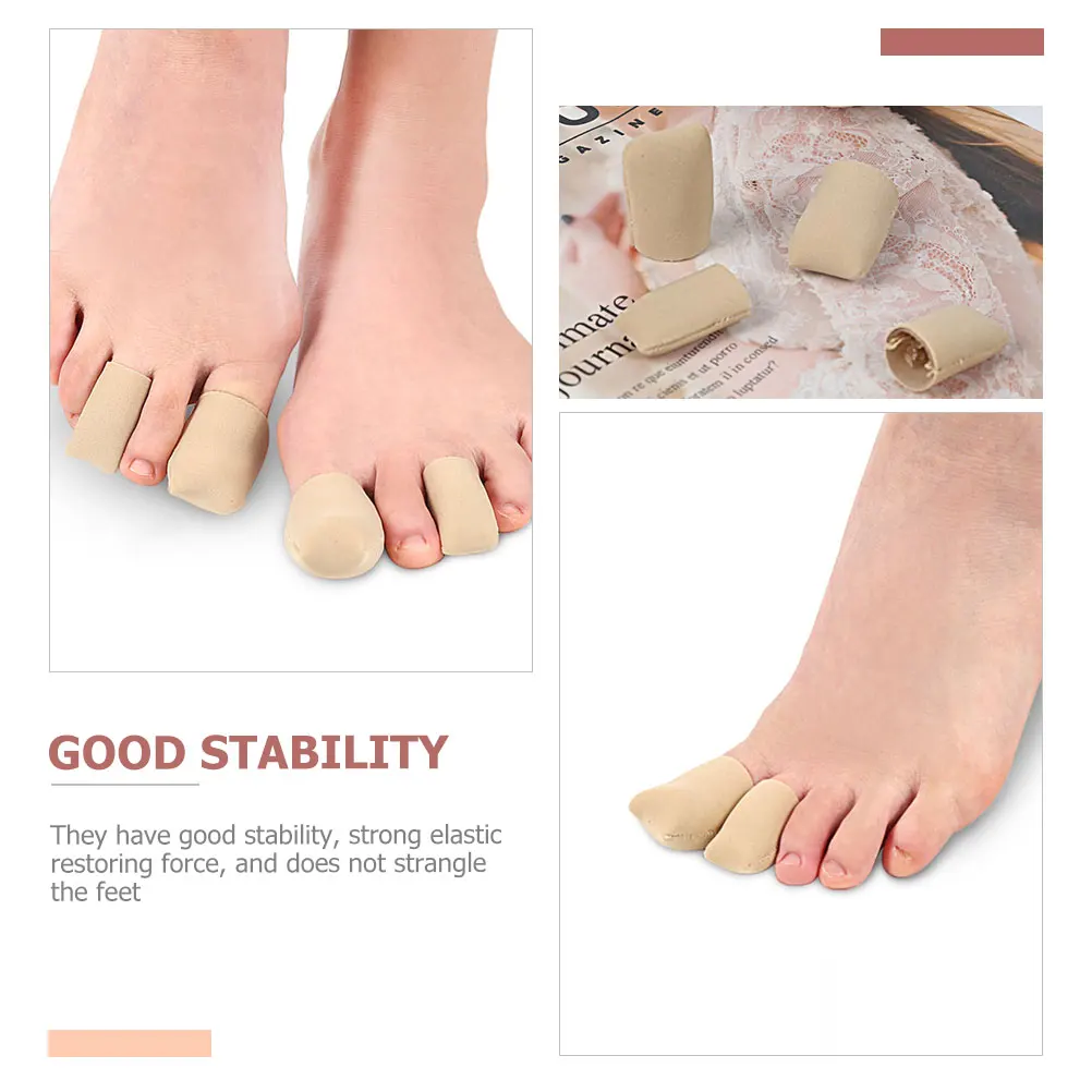 

2 Pcs Soft Toe Protectors Silicone Pain Relief Covers Anti Friction Comfortable Breathable Slim Skin Tone S Size