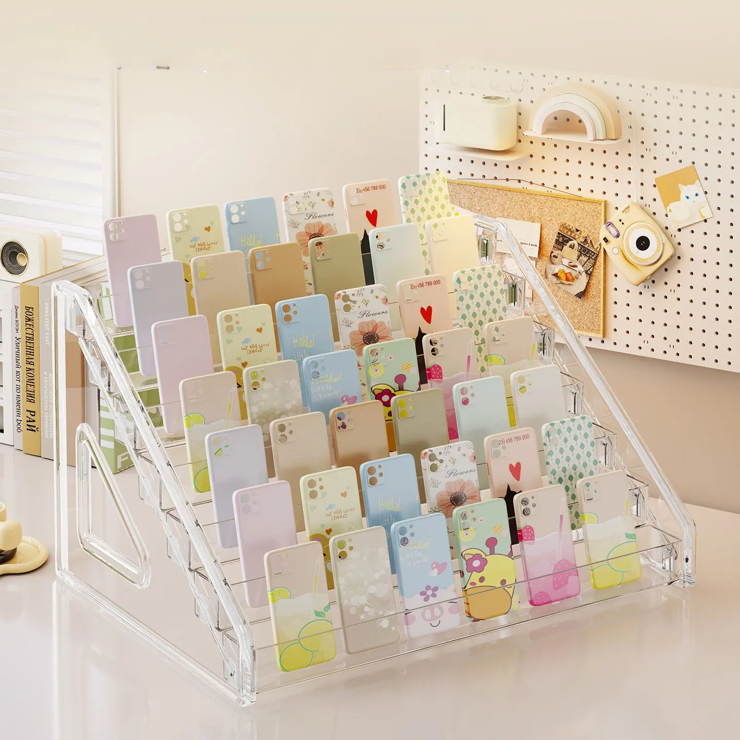 Jewelry Display Stand Mobile Phone Case Display Stand Desktop Acrylic Ornaments Stepped Multi-layer Storage Rack