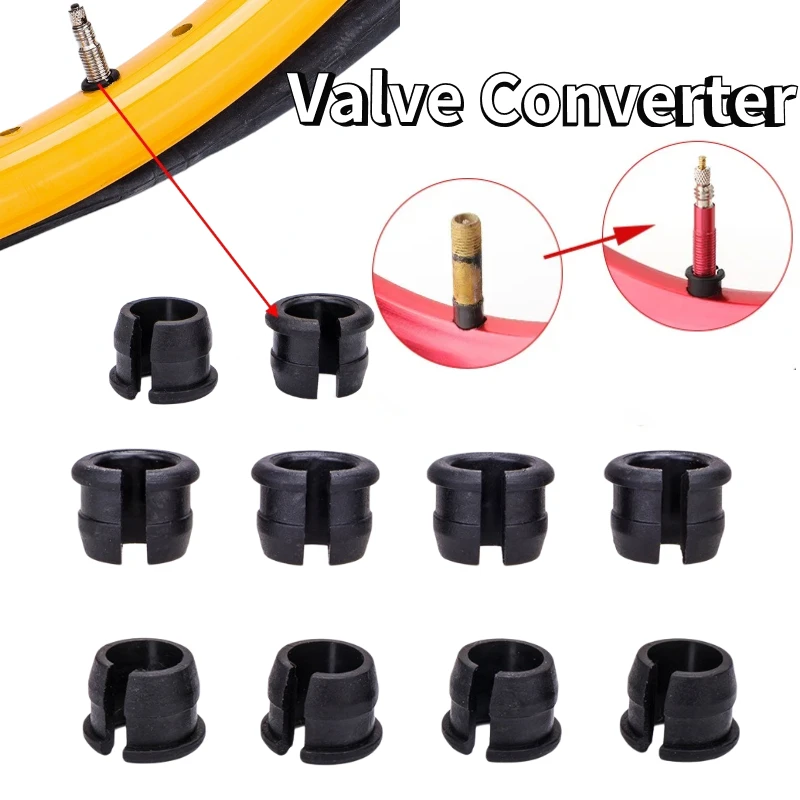 4/8Pcs MTB Bike Valve Converter Rim Convert To Presta Valve Inner Tube Adapter Bicycle Schrader To Presta Valve Tire Rubber Plug