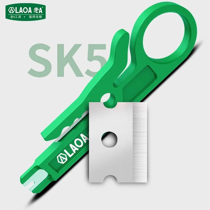 LAOA Multi Functional Small Green Knife Wire Stripping Tool Mini Network Stripper Phone Line Network Line Card Wire Knife
