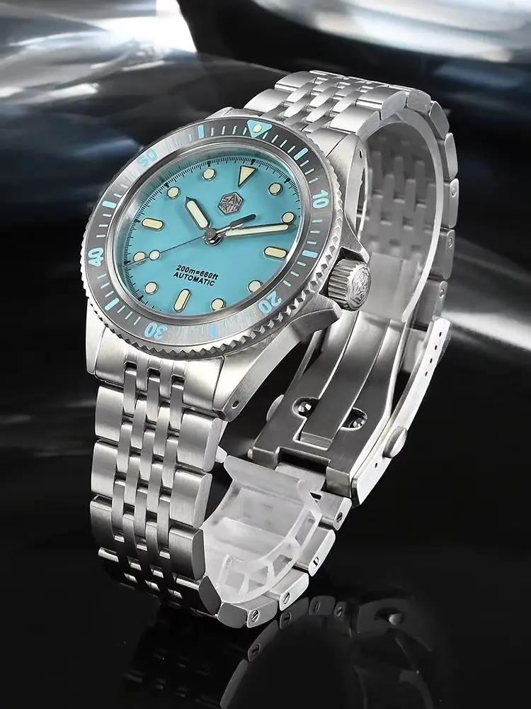 San Martin Brushed Steel Bracelet 316L Stainless Steel Watchband 20mm For Men Watch Strap Rust Resistant Business Elite SN044