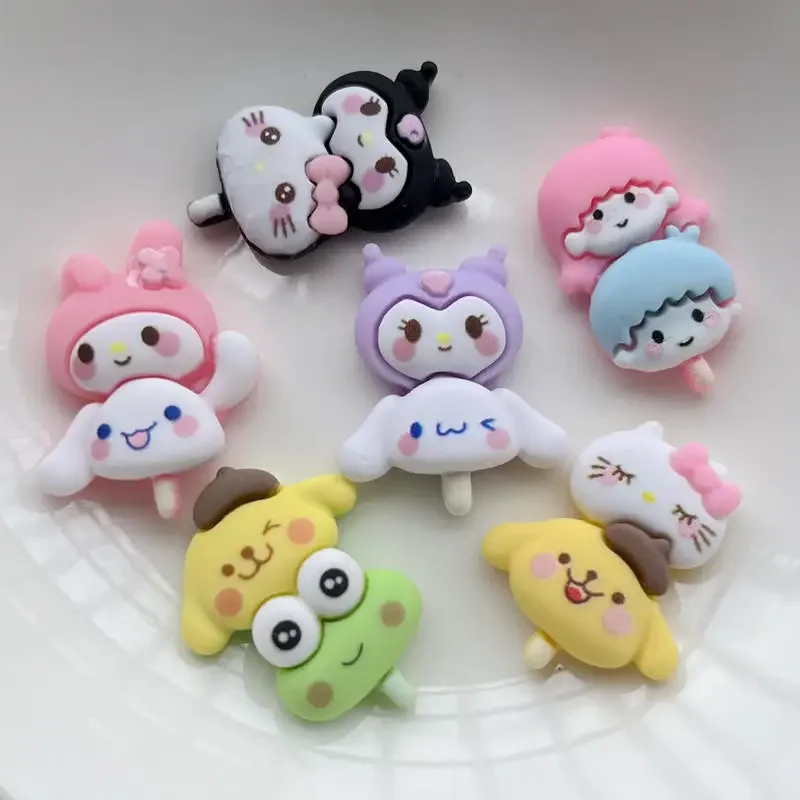 10pcs new cute cartoon animal lollipop kitten flat back resin roll pie scrapbook Diy party hairpin accessories decoration