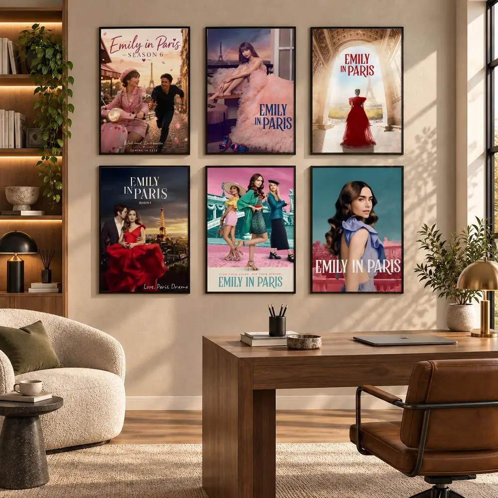 Comedy Movie E-Emily in p-Paris Poster Self-adhesive Art Waterproof Paper Sticker Coffee House Bar Room Wall Decor