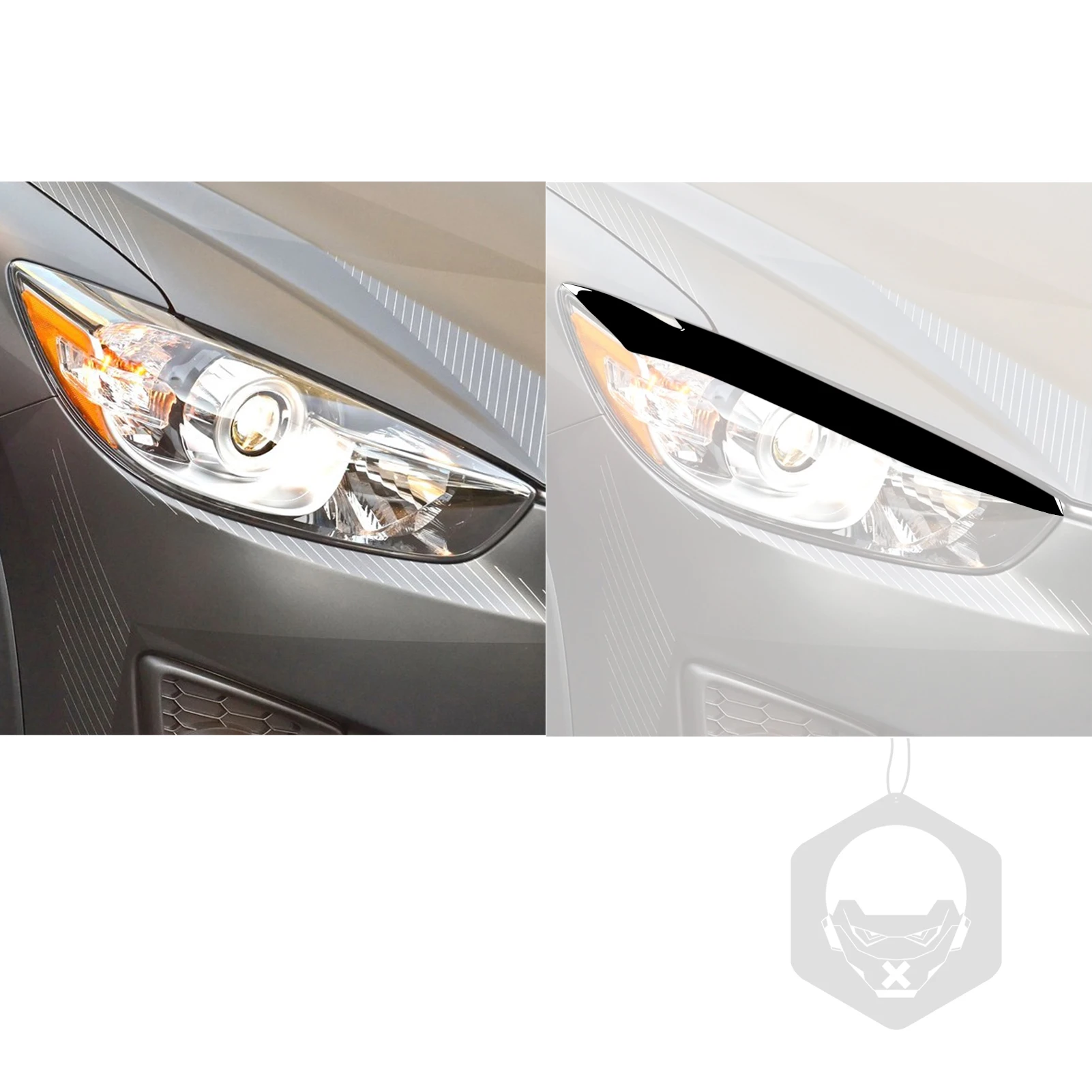 For Mazda CX5 2013 2014 2015 2016 Accessories Car Black Plastic Exterior Light Eyebrow Trim Sticker Decoration