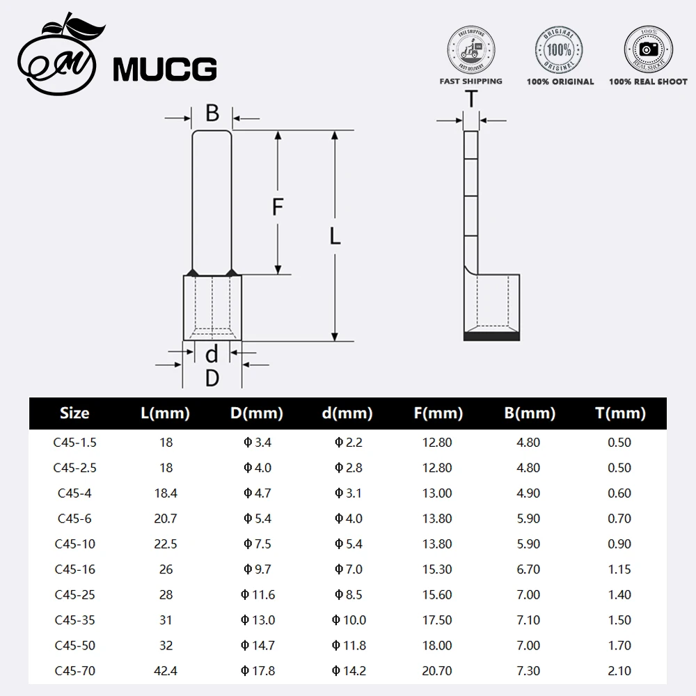 Pure Copper Silver plated terminal Connect wires cables C45/C65 circuit breakers Solid Copper lug Tab terminal Blade terminal